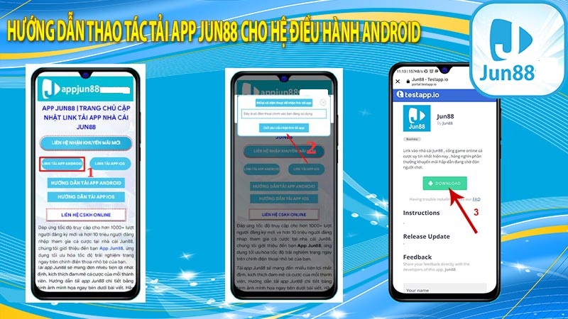 Các thao tác tải và cài đặt ứng dụng Jun88 về hệ điều hành Android đơn giản